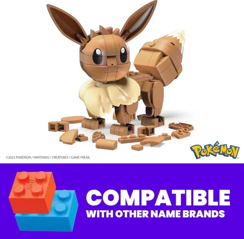 Miniatura 4 de MEGA - Juego de juguetes de construcción Pokémon Build & Show Eevee con 215 piezas, articulados y posables, 4 pulgadas de alto, para niños