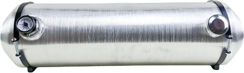 JSD - Tanque de gas redondo de aluminio hecho girar de 12 galones, 10 x 36 pulgadas, con llenado de extremo de calibre de nivel, salida NPT de 1/4