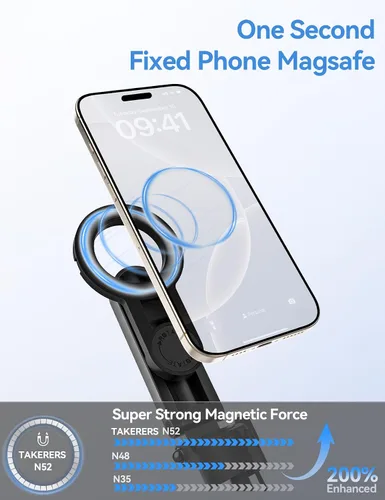Miniatura 2 de Takerers Trípode Magsafe para iPhone【Tamaño de bolsillo】 Palo selfie magnético portátil 4 en 1 para soporte de iPhone para grabación de video