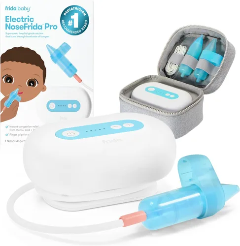 Frida Baby Aspirador nasal eléctrico NoseFrida Pro para bebé, succión de grado hospitalario, succión de nariz para bebés y niños pequeños, aspirador
