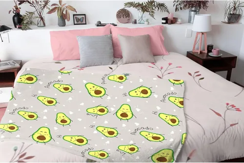 Miniatura 6 de Manta de aguacate súper suave y adorable con dibujos animados de frutas, forro polar, cálida y acogedora, 40 x 30 pulgadas para niños, mascotas