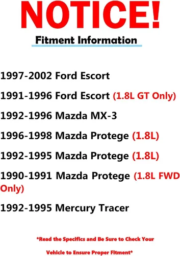 Miniatura 2 de Detroit Axle - Kit de freno delantero para Ford Escort Mazda MX-3 Protege Mercury Tracer Rotores de freno cerámicos Pastillas de freno de reemplazo