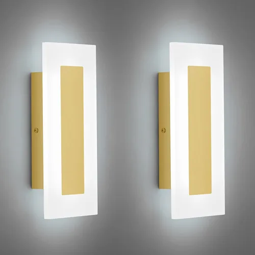 Miniatura 8 de LMQNINE Moderno aplique de pared de acrílico LED, luz blanca cálida, cromado, 6000 K, para dormitorio, pasillo, escaleras, baño, iluminación Cromo