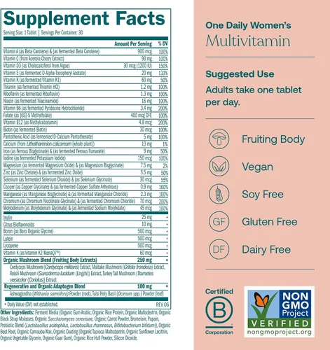 Miniatura 2 de True Grace One Daily Multivitamínico para mujer (30 tabletas veganas) y un probiótico diario para mujer (30 cápsulas vegetarianas), sin gluten, sin