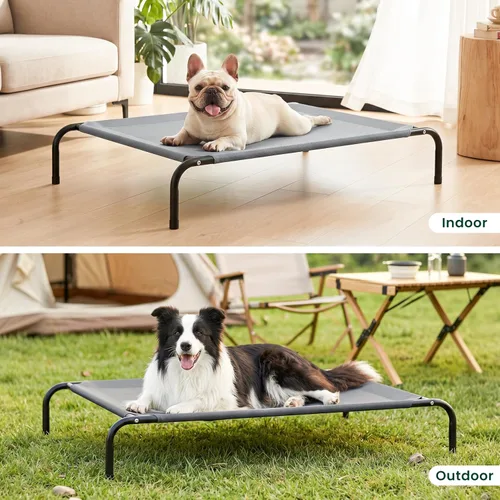 Miniatura 9 de Love's cabin Cama elevada para perros con enfriamiento para perros grandes, portátil para interiores y exteriores, cuna elevada para mascotas
