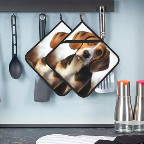 Miniatura 17 de 2 soportes para ollas para cocina, resistentes al calor, con patrón Corgi, almohadillas calientes, lavables, para cocinar, salvamanteles cuadrados