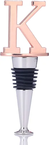 Miniatura 18 de Tapones de vino, tapones reutilizables para botellas de vino, chapado en oro rosa, tapón de vino con letra, regalo perfecto para vino, amplio uso