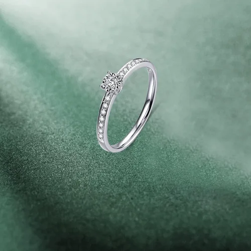 Miniatura 6 de DIYA 1CT Round Cut Moissanite Diamond Ring, 925 Sterling Silver Solitaire Promise Rings for Her Ladies Wedding Rings Jewelry Gifts for Women Wife