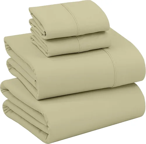 Miniatura 33 de RUVANTI Juego de sábanas divididas tamaño King de 100 % algodón para cama ajustable, 5 piezas, ropa de cama de tejido de percal suave y Guisante