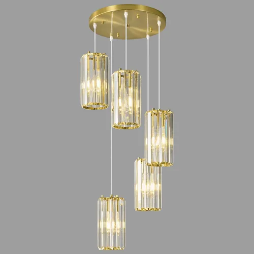 Miniatura 12 de Iluminación colgante dorada moderna mini candelabros de cristal, lámpara colgante ajustable para cocina, isla, comedor, pasillo, dormitorio
