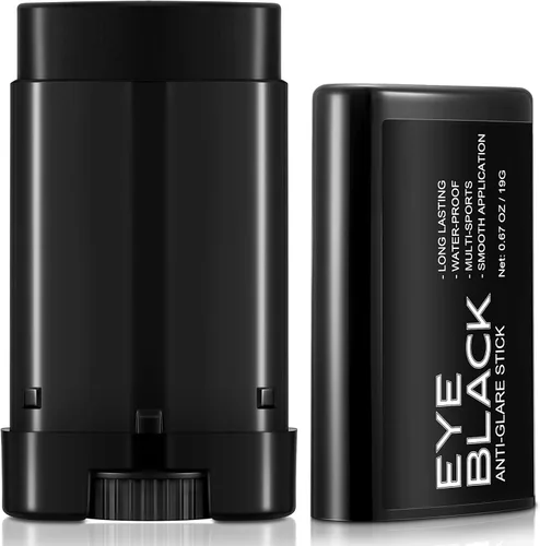 Palo negro para ojos, antirreflejos, para béisbol, sóftbol, fútbol, hockey, lacrosse, a prueba de sudor, pintura de grasa negra para ojos para