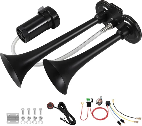 Bocina de tren para camión de 150 db 12 V, bocina de aire doble súper ruidosa con compresor, adecuada para cualquier vehículo de 12 V, tren, coche,