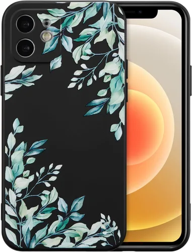 Miniatura 62 de RALEAVO Funda Floral para iPhone 12, Cubierta de Silicona Líquida con Bonito Patrón de Rama de Flores para Niñas y Mujeres, Funda Protectora de Goma