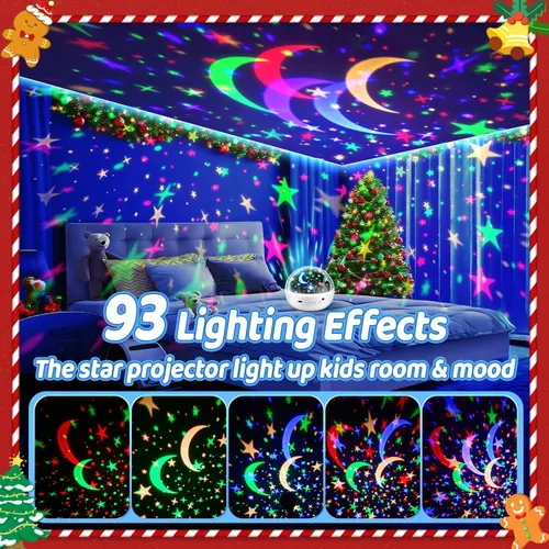 Miniatura 3 de COOLNIGHT Decoración de habitación para niños, 93 iluminación+3 películas, decoración de habitación infantil, control remoto+regulable+luz nocturna