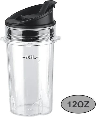 Miniatura 2 de Anbige Piezas de repuesto, 2 tazas de 12 onzas con tapas, compatibles con licuadoras Ninja BL770 BL660 BL810 QB3000 All Pro 4 Tabs