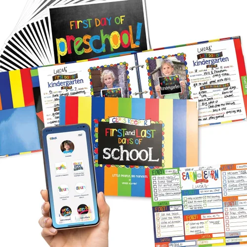 Miniatura 10 de Libro de recuerdos escolares Class Keeper Álbum de recortes para niños – preescolar a universidad Bolsillo de recuerdo para cada grado Páginas
