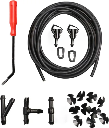 Miniatura 8 de Kit de repuesto de boquillas de limpiaparabrisas para Chrysler Dodge Ram, kit de manguera de boquillas de limpiaparabrisas con manguera de líquido