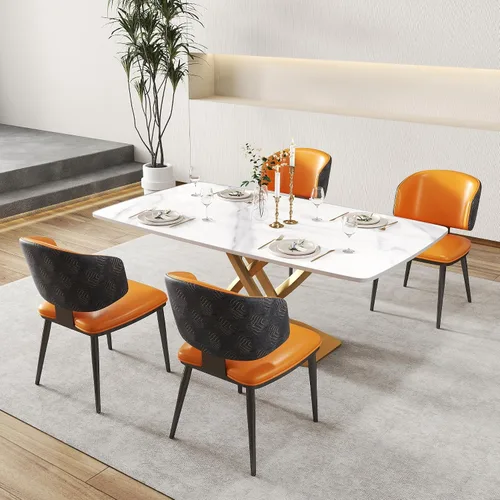 Miniatura 10 de Juego de 2 sillas de comedor, modernas sillas de comedor tapizadas, respaldo alto, piel sintética, silla de cocina, silla de comedor sin brazos