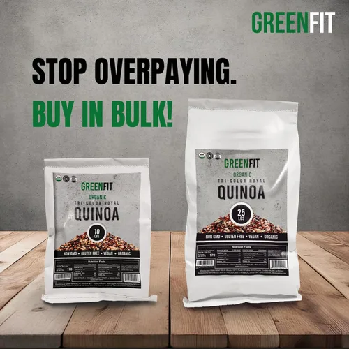 Miniatura 2 de Quínoa Royal Orgánica Tri-Color de Greenfit Sin GMO, Sin Gluten, Vegana y Orgánica Proteína Completa, Alta Fibra, Quinoa Tri-Color Baja