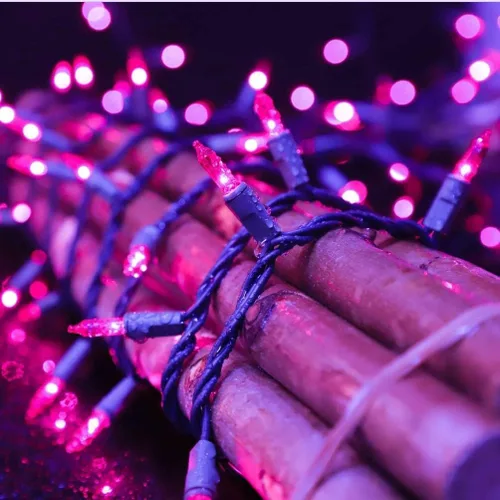 Miniatura 7 de LAMPHOME Luces decorativas de Navidad moradas, 150 luces, 31.9 pies, con certificación UL, juego de mini luces para exteriores, Halloween, hogar