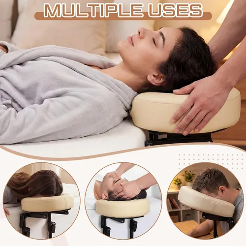 Miniatura 4 de Qunclay Reposacabezas de masaje ajustable para cama, colchón portátil de masaje con cojín de almohada suave, almohada boca abajo después de cirugía