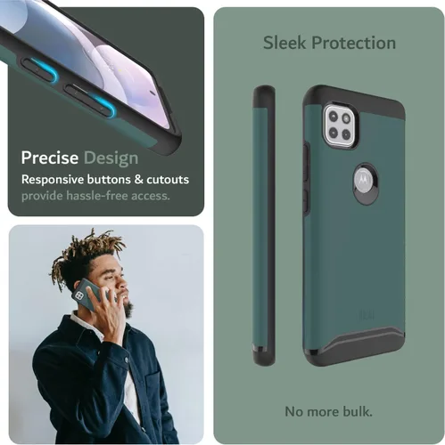 Miniatura 4 de TUDIA DualShield - Funda diseñada para Motorola One 5G ACE 2021, [Fusionar] a prueba de golpes, grado militar, de doble capa, resistente, delgada