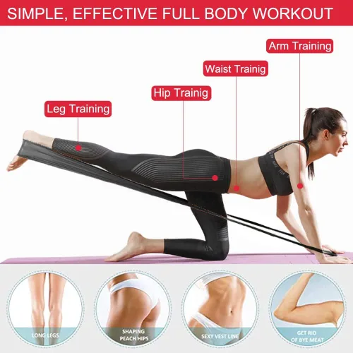 Miniatura 2 de Resistance Bands, Elastic Exercise Bands, Home Physical Therapy Bands Natural Latex, 59inch Long Workout Bands for Yoga Pilates Gym Travel