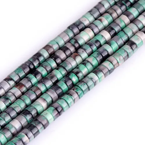 Miniatura 30 de GEM-Inside - Cuentas espaciadoras de Rondelle de 0.079 x 0.157 in, color natural mixto, multicolor, jade heishi, cuentas espaciadoras para Jade