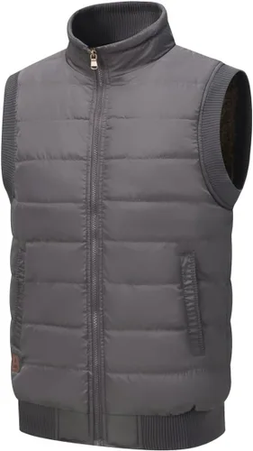 Miniatura 49 de Msmsse Chalecos de invierno para hombre, con forro polar, acolchado, casual, sin mangas