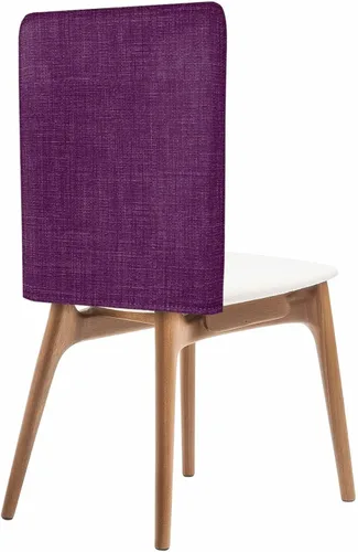 Miniatura 16 de Paquete de 4 fundas de lino beige para sillas de comedor, color liso puro, lavable, extraíble, fundas para sillas de respaldo, funda de respaldo