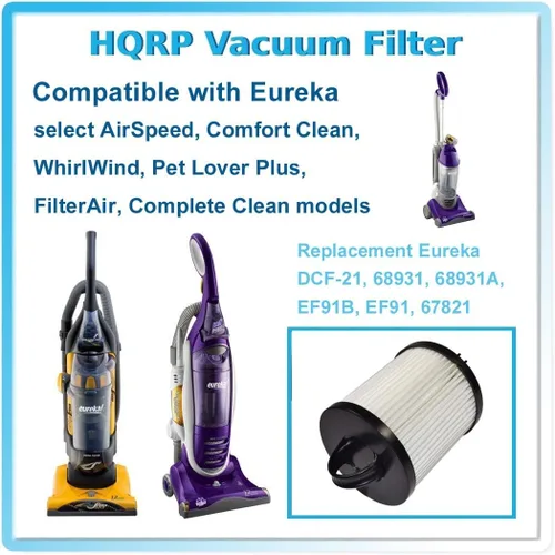 Miniatura 2 de HQRP Filtro de polvo HEPA DCF-21 compatible con Eureka Airspeed AS1041A, AS1048A, AS1049A, AS1061A, AS1000 AS1040 AS1060 Series Aspiradora vertical