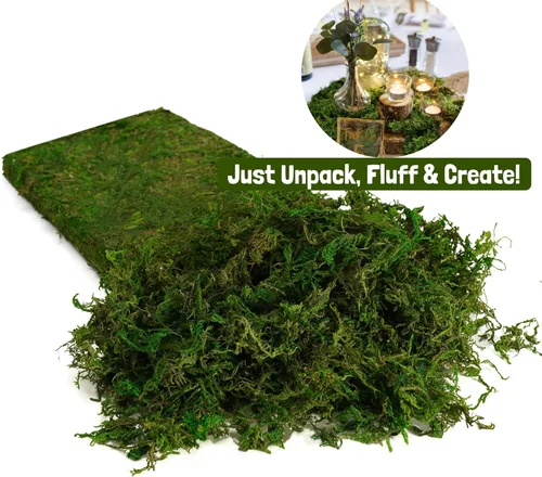 Miniatura 8 de USMOLA Musgo verde para manualidades, musgo falso de 4 onzas para plantas de interior, terrarios, jardines de hadas y exhibiciones de mesa, perfecto