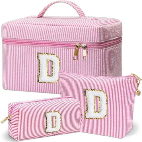 Miniatura 30 de Bolsa de maquillaje Adoryoung 3 piezas rosa+azul, Azul, A