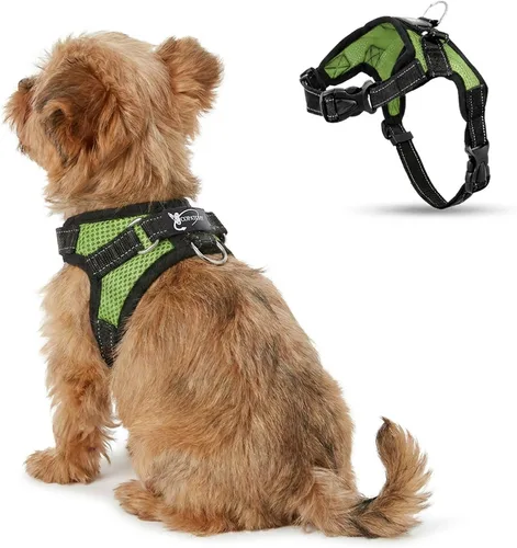Miniatura 25 de Arnés ajustable reflectante para perro con asa evita tirones, XXS, Negro