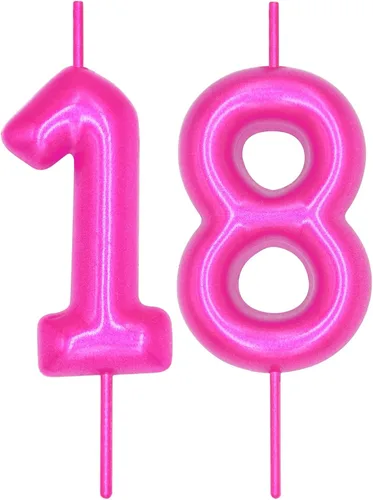 Miniatura 140 de DERVENTA Vela con números de 2.36 pulgadas, decoración perfecta para cumpleaños, brunch, postre, pastel, 1 pieza (número 0 rosa)