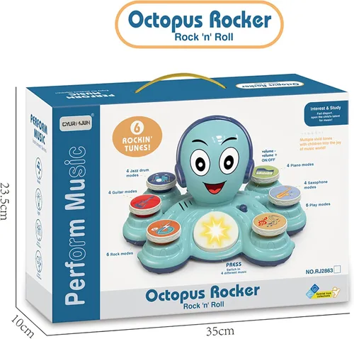 Miniatura 8 de Juguetes musicales para bebés, juguetes de aprendizaje para niños pequeños, juguetes musicales de pulpo, juguetes educativos musicales para niños