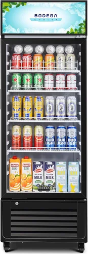 BODEGA COOLER - Refrigerador y enfriador de bebidas comerciales, refrigerador comercial comercial de 10.0 pies cúbicos con luz LED suave,