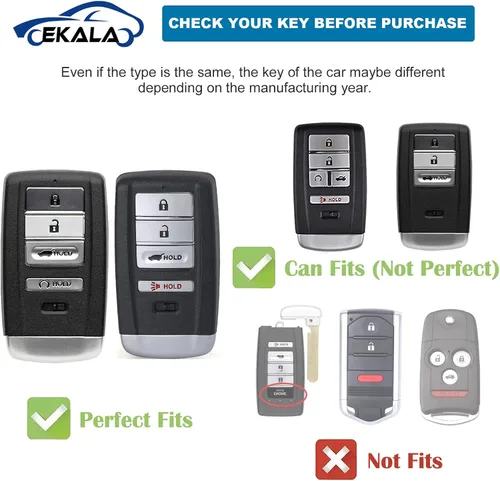 Miniatura 2 de EKALA Funda para llavero Acura con llavero brillante, 4 botones de TPU suave, compatible con Acura CDX RDX RLX TLX TLX-L ILX NSX (R-ACU-B)