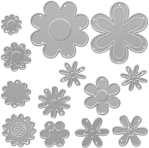 Miniatura 9 de Troqueles de corte de flores de primavera para hacer tarjetas, flores florales troqueladas, patrón de simetría, troqueles de copo de nieve floral