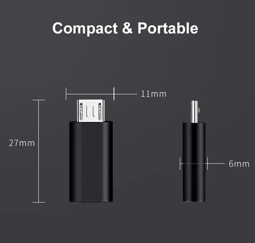 Miniatura 8 de Adaptador USB C a Micro USB, USB tipo C hembra a micro USB macho compatible con Samsung Galaxy S7/S6/S5/S4/S3, Note 5/4/3, teléfonos Android