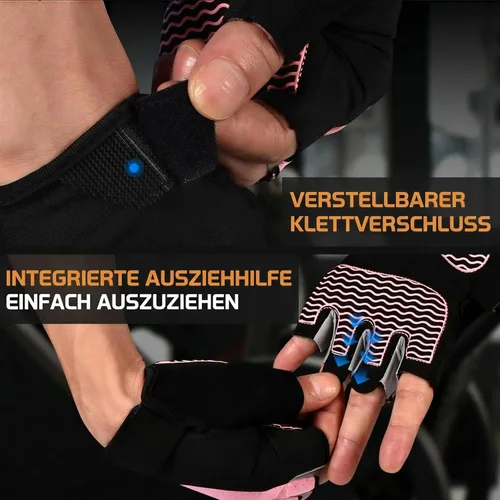 Miniatura 4 de sunnex Guantes de entrenamiento para mujer – Guantes de levantamiento de pesas transpirables con acolchado de silicona antideslizante, guantes