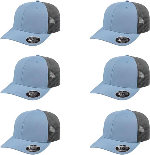 Miniatura 95 de Cap America i8502 Flexfit 110 Premium - Gorra de camionero de perfil medio con 6 paneles de malla trasera con protección UV y cierre ajustable Azul