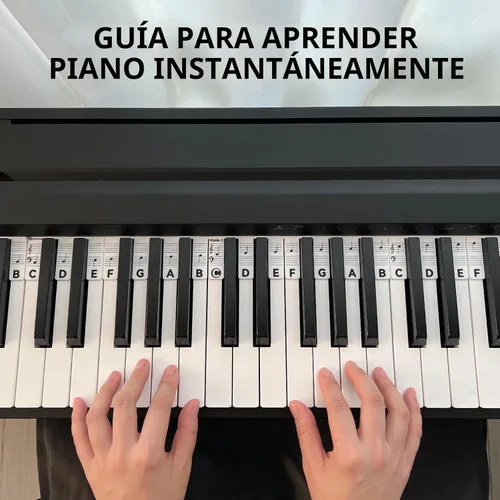 Miniatura 2 de BEATBIT Guía de notas de piano para principiantes, etiquetas extraíbles para notas de teclado de piano para aprender, tamaño completo de 88 teclas