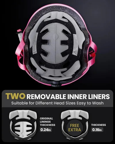 Miniatura 4 de OutdoorMaster - Casco de patineta y ciclismo, dos forros extraíbles, ventilación, para varios deportes, scooter, patinaje en línea, patinaje