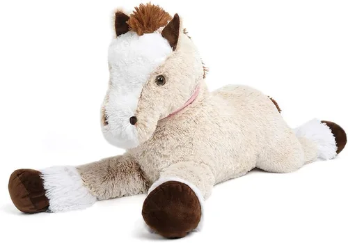 Tezituor Juguete de Animal de Caballo de Peluche Grande, Almohada de Peluche de Caballo Realista Grande de 35 Pulgadas, Juguetes de Poni Marrón