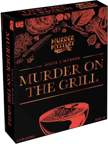 Murder Mystery Party Games - A Murder on the Grill, Host Your Own Cookout Murder Mystery Dinner for 8 Adult Players, Solve the Case with Crime Scene