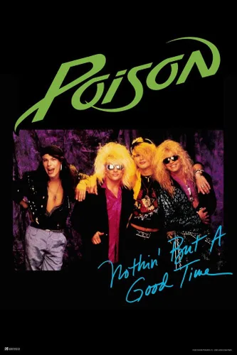Miniatura 3 de Póster de Poison Nothin But a Good Time de los años 80, heavy metal de los años 90, música rock, vintage, fresco, póster de pared de 16 x 24 pulgadas