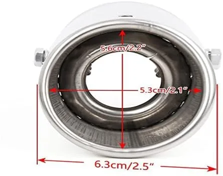 Miniatura 2 de Unifizz Tubo de escape de 2.480 in de entrada de aire de acero inoxidable cromado para tubo de escape apto para diámetros de 1.25 a 2 pulgadas