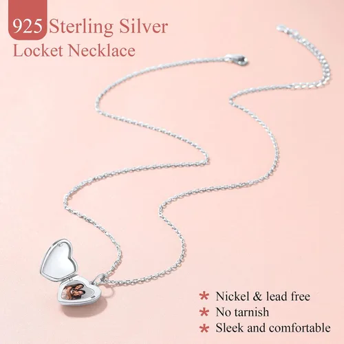 Miniatura 3 de FindChic Collar con medallón de corazón de plata de ley 925, nudo celta, rama delicada, ala de ángel, ramas de plantas, abrazo, llama, collar