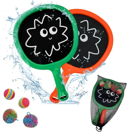 Miniatura 7 de Portable Paddles and Bouncy Balls Set for Kids or Adults’ Indoor Outdoor Activities, Sport Game for Beginner or Intermediate, Swing Racket in Beach